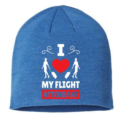 I Love My Flight Attendant Stewardess Crew Pilot Colleague Gift Sustainable Beanie