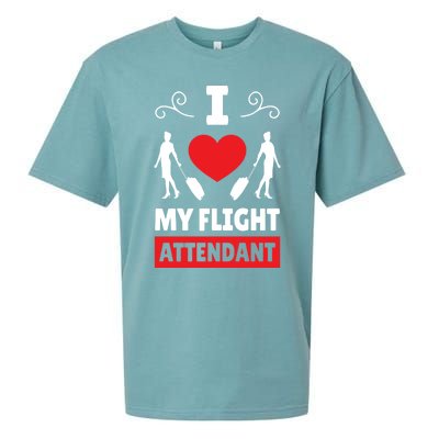 I Love My Flight Attendant Stewardess Crew Pilot Colleague Gift Sueded Cloud Jersey T-Shirt