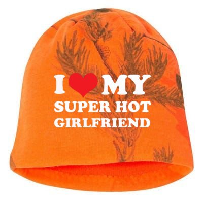 I Love My Super Hot Girlfriend I Heart My Girlfriend Kati - Camo Knit Beanie