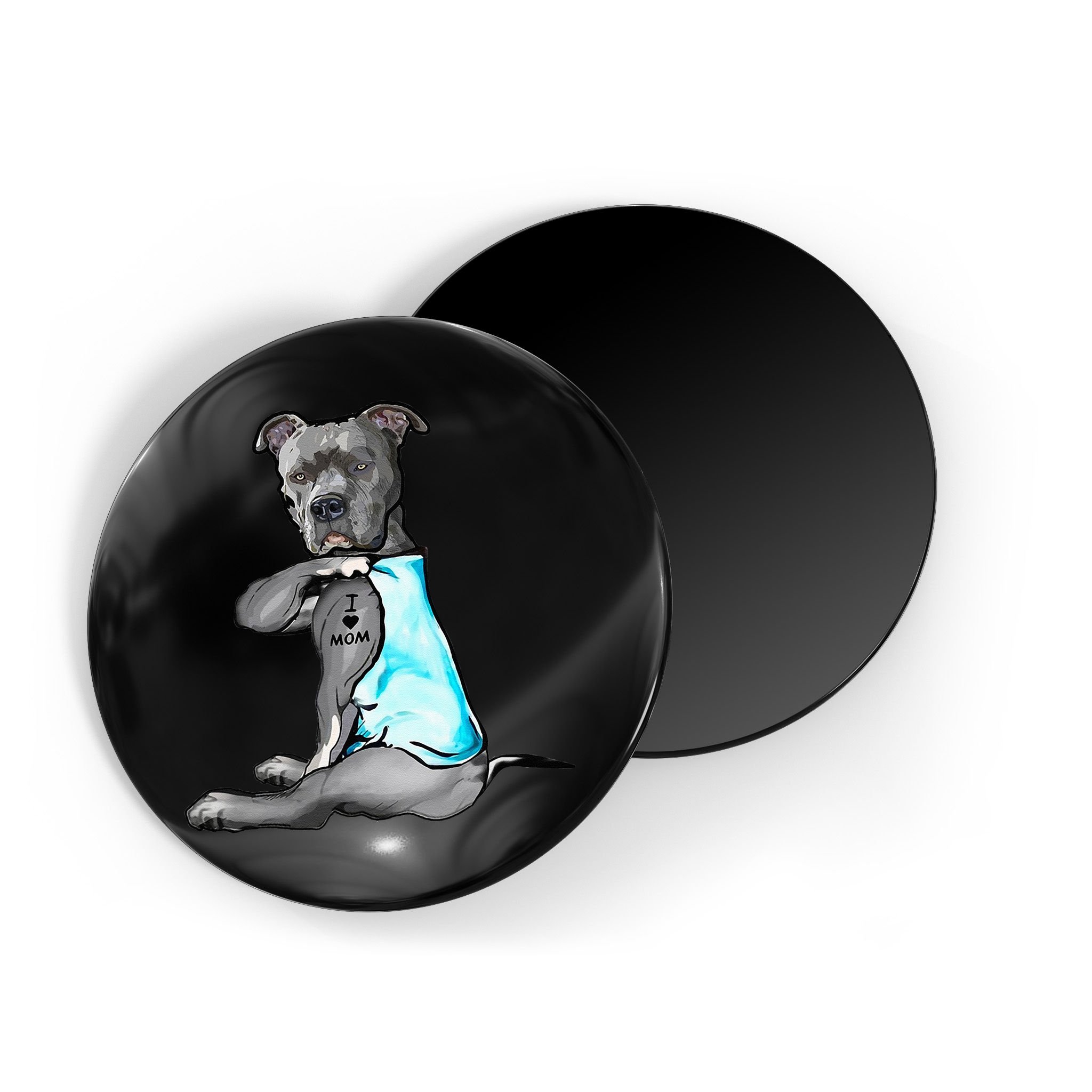 I Love Mom Tattoo Pitbull Dog Lover Women Gift Pitbull Mom Magnet