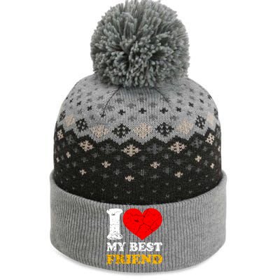 I Love My Best Friend Gift The Baniff Cuffed Pom Beanie