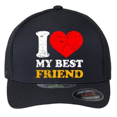 I Love My Best Friend Gift Flexfit Unipanel Trucker Cap