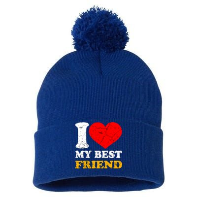 I Love My Best Friend Gift Pom Pom 12in Knit Beanie