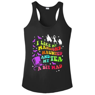 I Like My Mansions Haunted And My Tea A Bit Mad Halloween Gift Ladies PosiCharge Competitor Racerback Tank