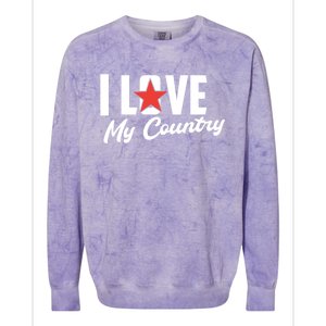 I Love My Country Awesome Freedom 4th Of July Bbq Party Gift Colorblast Crewneck Sweatshirt