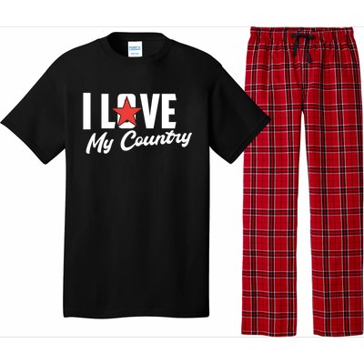 I Love My Country Awesome Freedom 4th Of July Bbq Party Gift Pajama Set