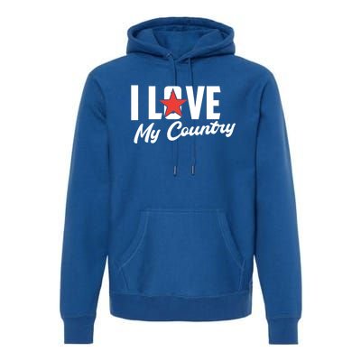 I Love My Country Awesome Freedom 4th Of July Bbq Party Gift Premium Hoodie