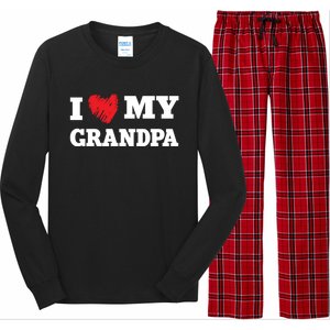 I Love My Grandpa Favorite Family Member Valentines Gift Long Sleeve Pajama Set