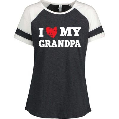 I Love My Grandpa Favorite Family Member Valentines Gift Enza Ladies Jersey Colorblock Tee