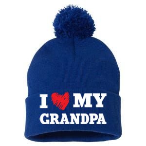 I Love My Grandpa Favorite Family Member Valentines Gift Pom Pom 12in Knit Beanie