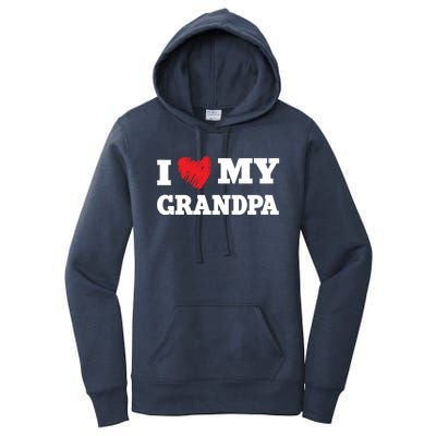 I Love My Grandpa Favorite Family Member Valentines Gift Women's Pullover Hoodie