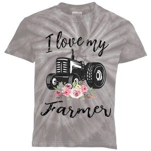 I Love My Farmer Funny Farmer Wife Women Tractor Kids Tie-Dye T-Shirt