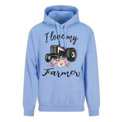 I Love My Farmer Funny Farmer Wife Women Tractor Unisex Surf Hoodie