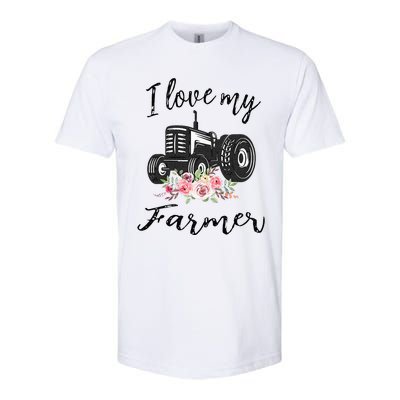 I Love My Farmer Funny Farmer Wife Women Tractor Softstyle® CVC T-Shirt