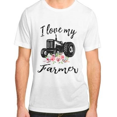 I Love My Farmer Funny Farmer Wife Women Tractor Adult ChromaSoft Performance T-Shirt