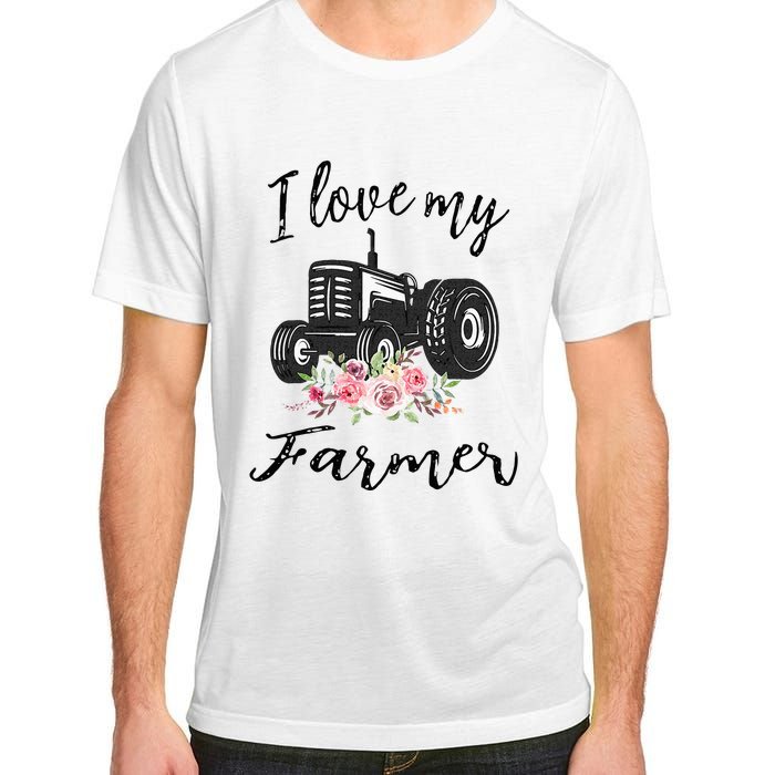 I Love My Farmer Funny Farmer Wife Women Tractor Adult ChromaSoft Performance T-Shirt