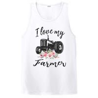 I Love My Farmer Funny Farmer Wife Women Tractor PosiCharge Competitor Tank