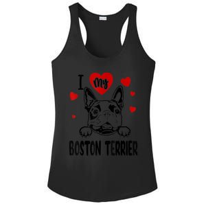 I Love My Boston Terrier Gifts For Dog Lovers Ladies PosiCharge Competitor Racerback Tank