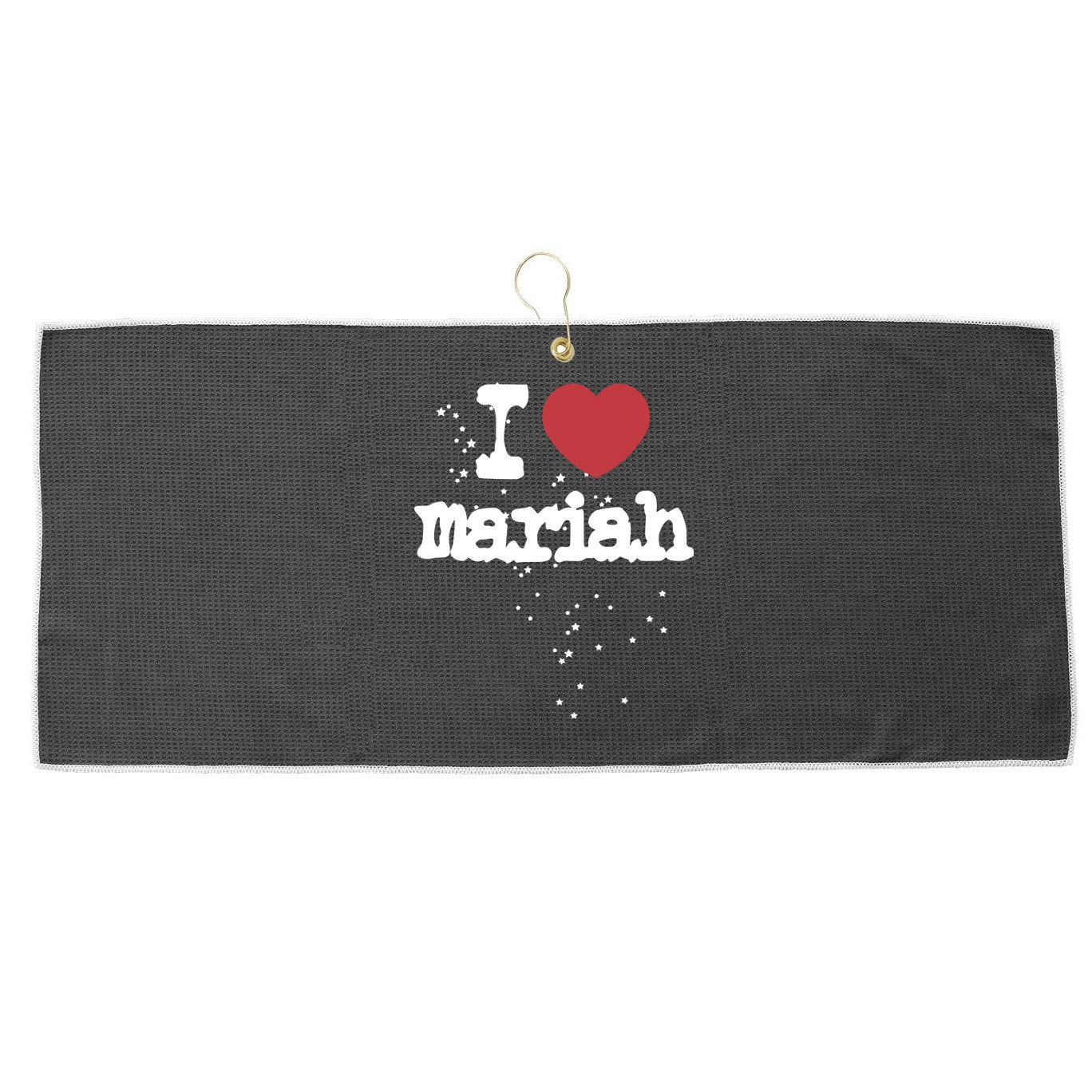 I Love M.A.R.I.A.H Large Microfiber Waffle Golf Towel