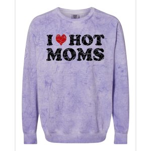 I Love Moms Funny Red Heart Love Moms I Love My Mama Cute Gift Colorblast Crewneck Sweatshirt