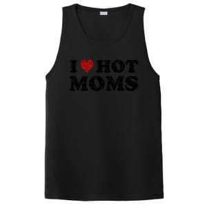 I Love Moms Funny Red Heart Love Moms I Love My Mama Cute Gift PosiCharge Competitor Tank