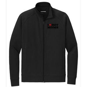 I Love Moms Funny Red Heart Love Moms I Love My Mama Cute Gift Stretch Full-Zip Cadet Jacket