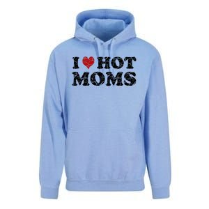 I Love Moms Funny Red Heart Love Moms I Love My Mama Cute Gift Unisex Surf Hoodie