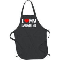 I Love My Daughter Fathers Day Gifts For Dad Full-Length Apron With Pockets