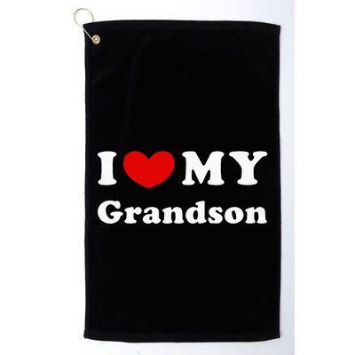 I Love My Grandson Golf Towel
