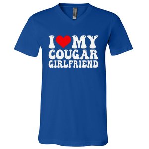 I Love My Cougar Girlfriend I Heart My Cougar Girlfriend GF V-Neck T-Shirt