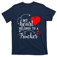 I Love My Trucker Husband Wife Gifts Valentines Day T-Shirt