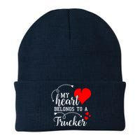 I Love My Trucker Husband Wife Gifts Valentines Day Knit Cap Winter Beanie