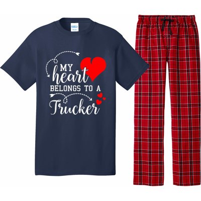 I Love My Trucker Husband Wife Gifts Valentines Day Pajama Set