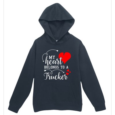 I Love My Trucker Husband Wife Gifts Valentines Day Urban Pullover Hoodie