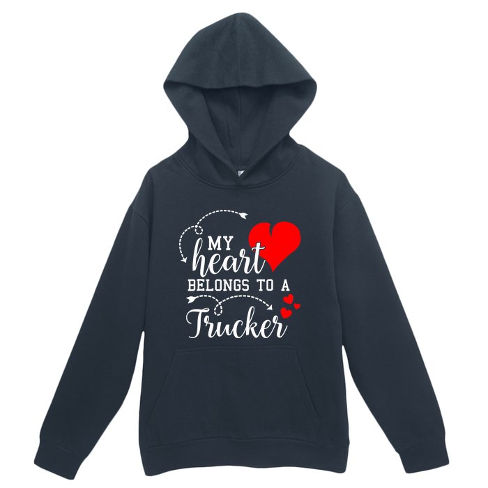 I Love My Trucker Husband Wife Gifts Valentines Day Urban Pullover Hoodie