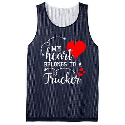 I Love My Trucker Husband Wife Gifts Valentines Day Mesh Reversible Basketball Jersey Tank