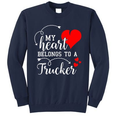 I Love My Trucker Husband Wife Gifts Valentines Day Tall Sweatshirt