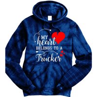 I Love My Trucker Husband Wife Gifts Valentines Day Tie Dye Hoodie