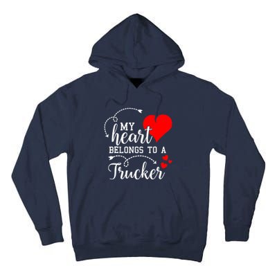 I Love My Trucker Husband Wife Gifts Valentines Day Tall Hoodie