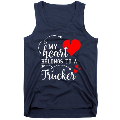 I Love My Trucker Husband Wife Gifts Valentines Day Tank Top