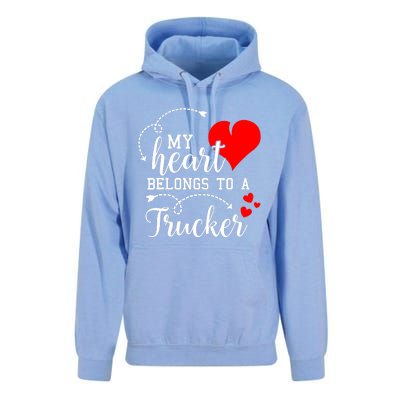 I Love My Trucker Husband Wife Gifts Valentines Day Unisex Surf Hoodie