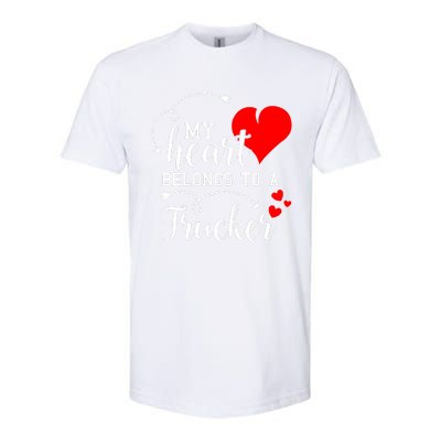 I Love My Trucker Husband Wife Gifts Valentines Day Softstyle CVC T-Shirt