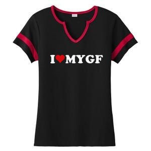 I Love My Hot Girlfriend I Heart My Hot Girlfriend Gf Ladies Halftime Notch Neck Tee