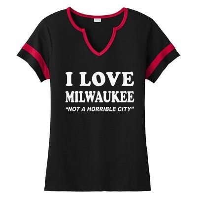 I Love Milwaukee Wisconsin Ladies Halftime Notch Neck Tee