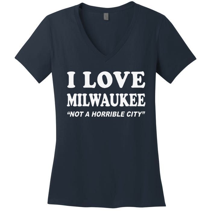 I Love Milwaukee Wisconsin Women's V-Neck T-Shirt