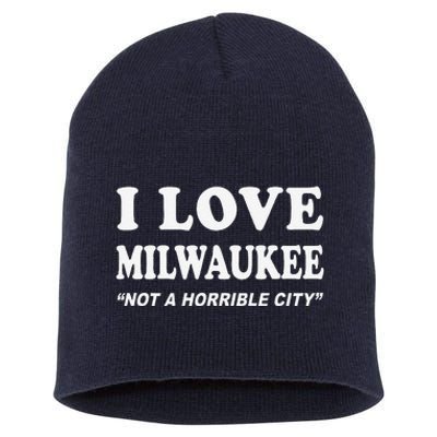 I Love Milwaukee Wisconsin Short Acrylic Beanie