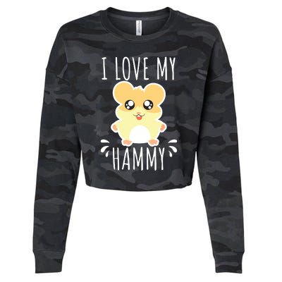 I Love My Hammy Hamster Gift Costume Outfit Cropped Pullover Crew