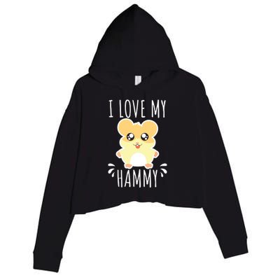 I Love My Hammy Hamster Gift Costume Outfit Crop Fleece Hoodie