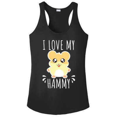 I Love My Hammy Hamster Gift Costume Outfit Ladies PosiCharge Competitor Racerback Tank