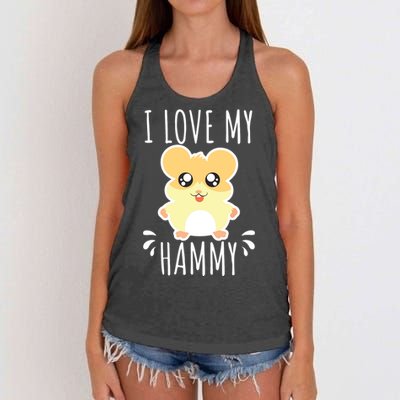 I Love My Hammy Hamster Gift Costume Outfit Women's Knotted Racerback Tank